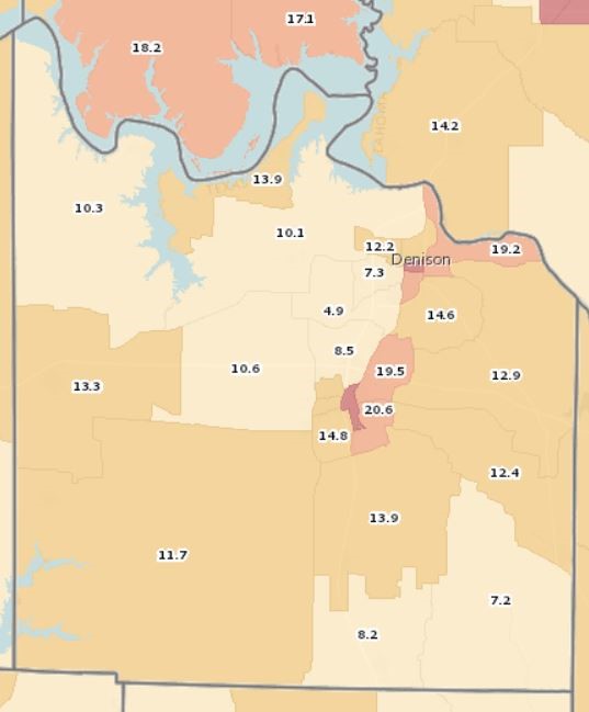 Figure I.1: Percentage of Adults (18 or Older) Without a High-School Diploma, Grayson County