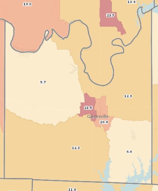 Figure I.2: Percentage of Adults (18 or Older) Without a High-School Diploma, Cooke County