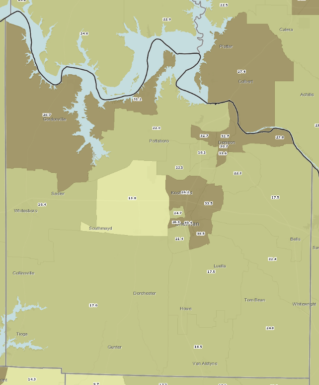 Figure L.2: Cooke County Uninsured Population, Age 18-64, and Federally Qualified Health Centers, March, 2018