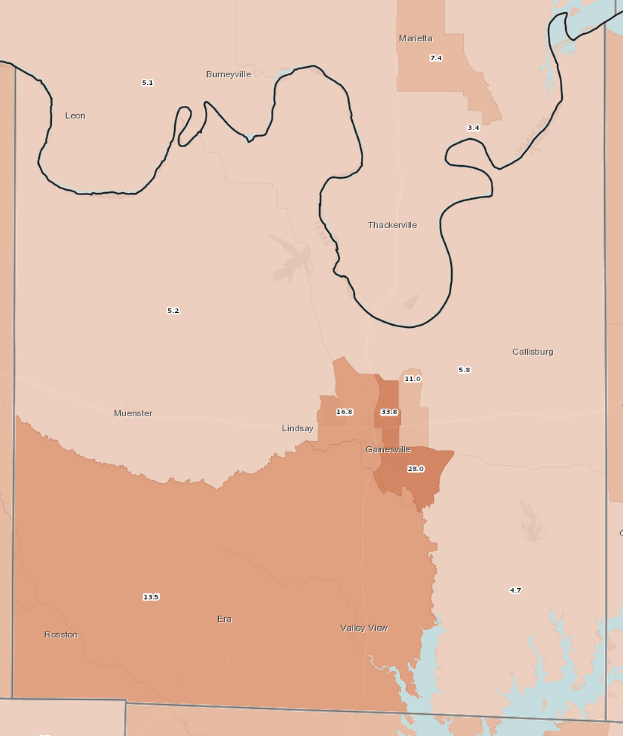 Figure M.2: Cooke County Working Families Receiving SNAP, ACS 2012-16
