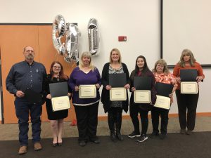 (Left to Right) Ronald Sadler, Sabre Tweedy, Marinda Owens, Carin Hepner, Deana Foster. Not Pictured: Leland Booher, Crista Rosado