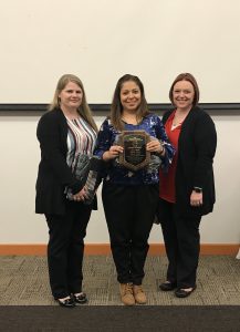 (Left to Right) Elisha Magar, Ivon Wood, and Andrea Grimes of the Grayson County Sheriff's Office were recognized with the Team Award of Merit